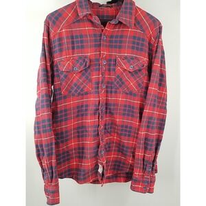 Silver‎ Jeans Co Long Sleeve Button Up Shirt Mens Medium Plaid Western Cotton